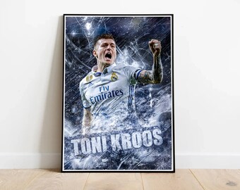 Toni Kroos Poster, Real Madrid Wall Art, Soccer Gift for Him, Sports Bedroom Decor, Printable Digital Art