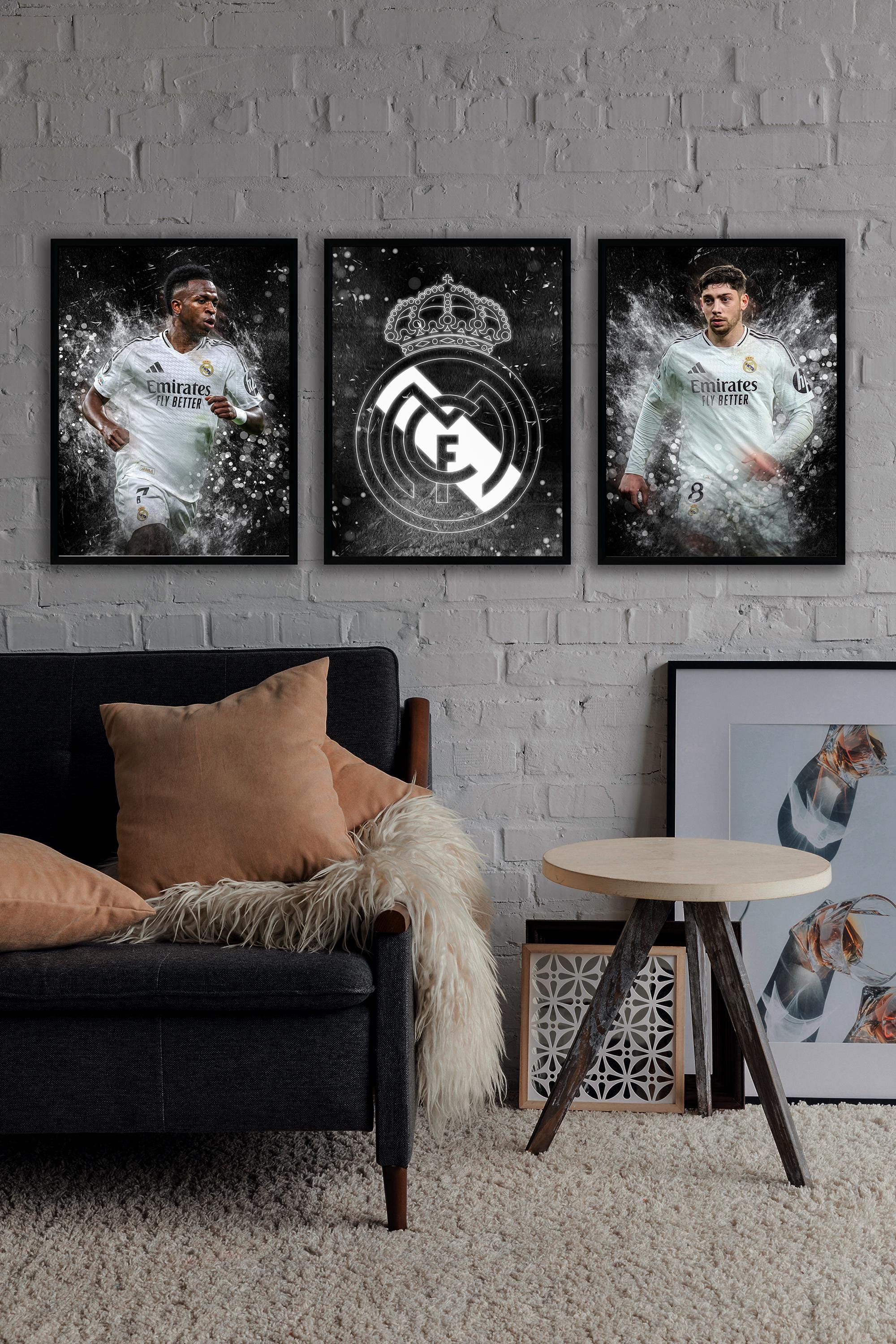 Valverde and Vini Jr. - Set Of 3 Football/Soccer Prints - Real Madrid Poster - Soccer Art - Football Art - Football Poster