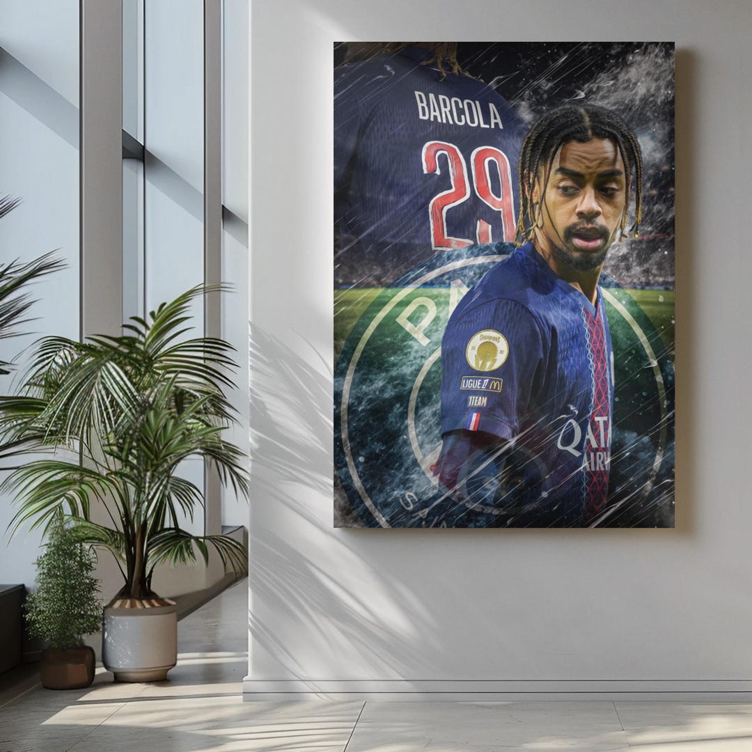 bradley-barcola-psg-football-player-poster-wall-art-soccer-print-etsy