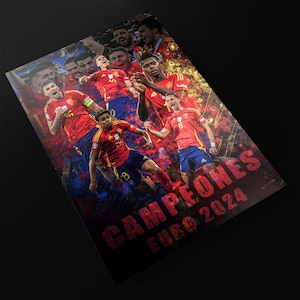 Football Poster - Spain Champions Euro 2024 - Legendary Football Player - Football Poster - Soccer Poster - Football Art - Digital Print