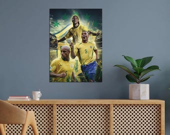 ブラジルサッカーのレジェンドポスター：ロナウジーニョ、ロナウド