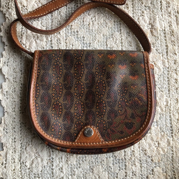 Vintage Escada Paisley Leather Mini Crossbody