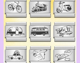 Transportation (car/airplane/ship/trains) Italian Charms \ Italian Charm Bracelet \ Italian Bracelet \ Charm for Bracelet