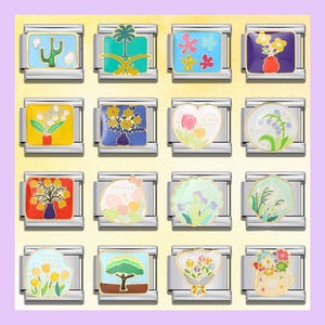 Flower/Floral Italian Charms \ Italian Charm Bracelet \ Italian Bracelet \ Charm for Bracelet