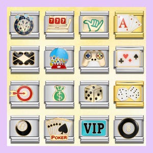 Dijes italianos de Poker Entertainment \ Pulsera con dijes italianos \ Pulsera italiana \ Dije para pulsera