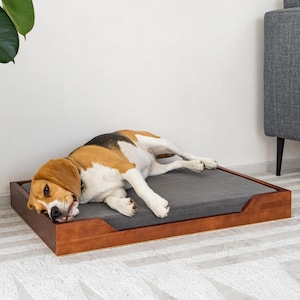Minimalist dog bed furniture, raised large dog bed, small dog couch, dog mom gift, eco-friendly pet supplies, handmade elevated dog bed