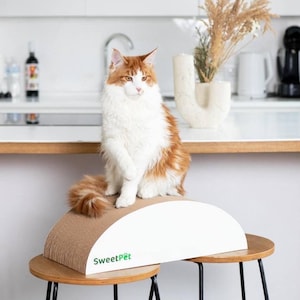 Organic scratching cardboard cat bed, handmade cat scratching post, eco-friendly pet supplies, durable cat scratcher, cat lover gift