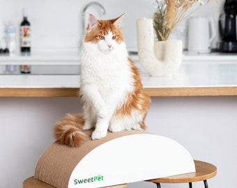 Organic Cardboard Cat Bed, Handmade Scratching Post, Eco-Friendly Pet Furniture