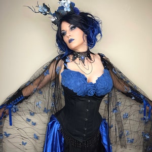 Bandeau en bois de Fae papillon noir, couvre-chef de nymphe de la forêt féerique de Rose bleue image 9
