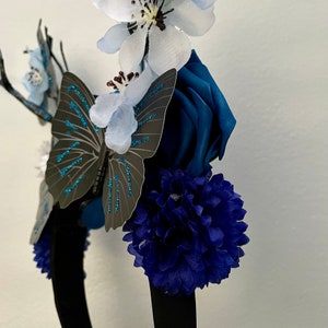 Bandeau en bois de Fae papillon noir, couvre-chef de nymphe de la forêt féerique de Rose bleue image 5