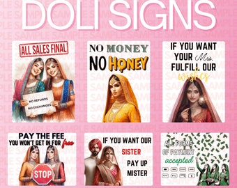 Doli Signs | Indian Bride Sign | Ribbon Ceremony | Bridal Party Sign | Easy To Print | Wedding Entry Signs | Indian Welcome Signs | Desi