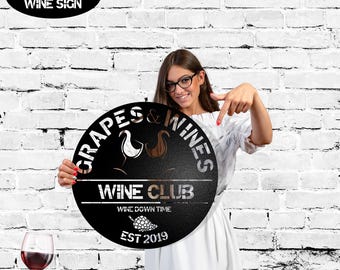 Decoración personalizada para bodega de vinos Letrero metálico personalizado para bar Arte rústico para sala de cata de vinos Decoración única para bodega Regalo para amantes del vino Hogar al aire libre