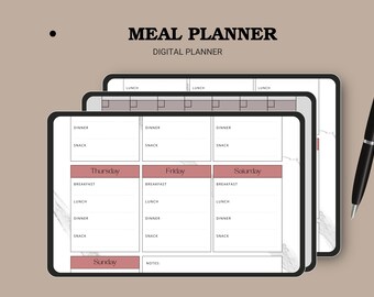 White Minimalist Meal Planner, Elegant Daily Weekly Monthly Design for Easy Meal Organization, Perfect Gift for Wellness Enthusiasts