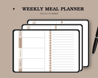 Simple Weekly Menu Planner, Functional Meal Prep Planner for Easy Cooking, Ideal Mothers Day Gift, Stylish Meal Organizer for Healthy Eating