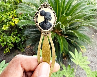 Gullah Geechee Cameo Bookmark | Black and Cream