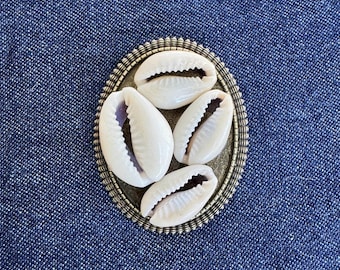 Cowrie Brooch | Antiqued Gold