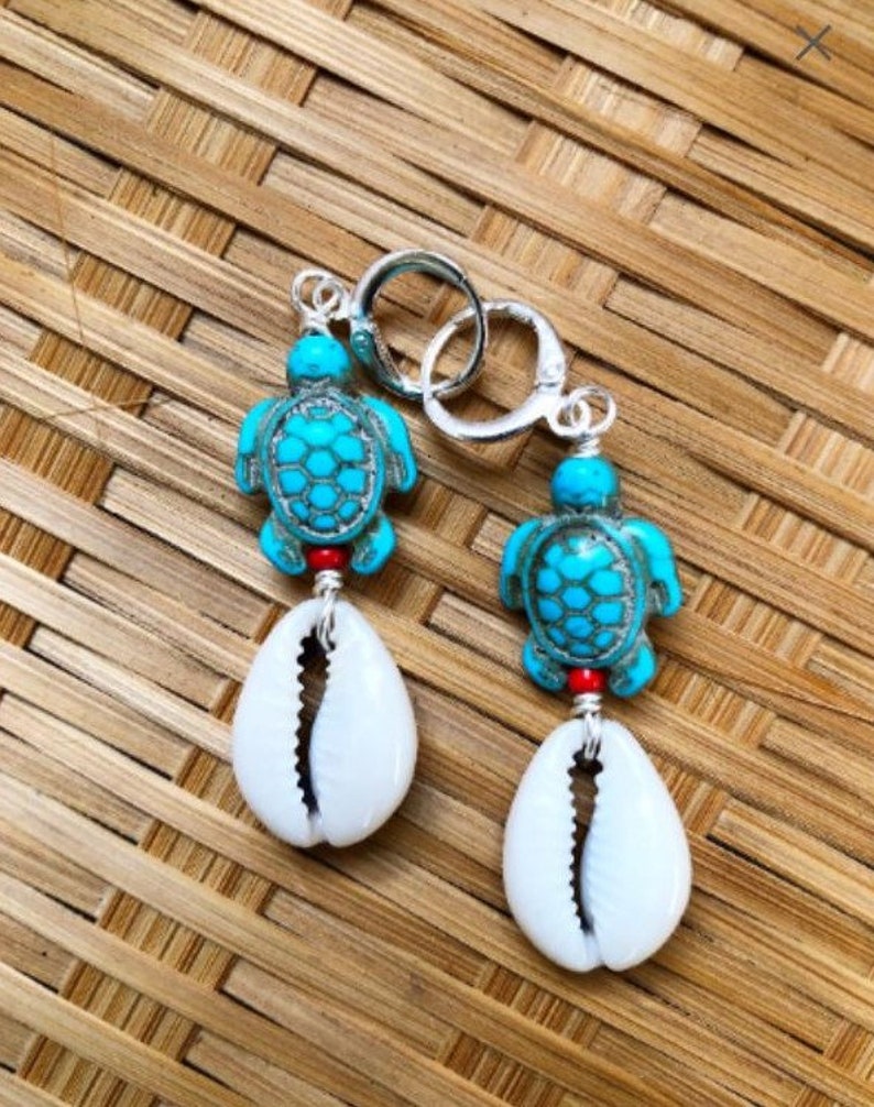 Gullah Geechee Sea Turtle Cowrie Earrings - Etsy