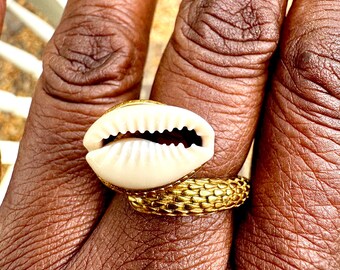 Land of Gold Cowrie Ring