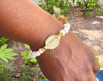 Akan Sun Bracelet | Freshwater Pearls