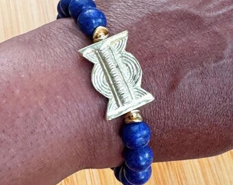 Akan Sun & Moon Bracelet | Lapis Lazuli