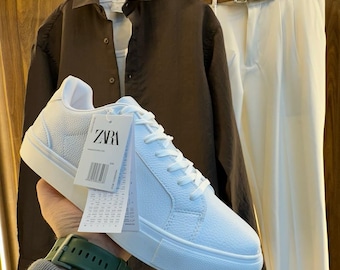 Men’s Elegant White Polo Shirt & Black Pants Set – Smart Casual Outfit – Summer Minimal Style