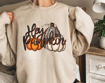 Hey Pumpkin, Hello Pumpkin, Fall Sweatshirt, Pumpkin Shirt, Fall Women, Halloween shirt,Retro Shirt, Thanksgiving Sweatshirt,Leopard Pumpkin