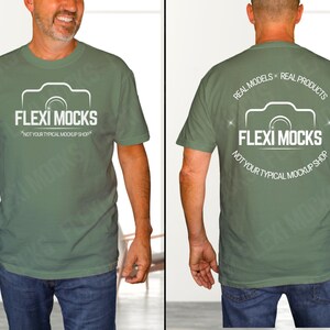 Real Model Mock | Comfort Colors C1717 Moss Tshirt Mockup | Front and Back | C1717 Mock | Simple Aesthetic Male Mock | C1717 Split Mockup