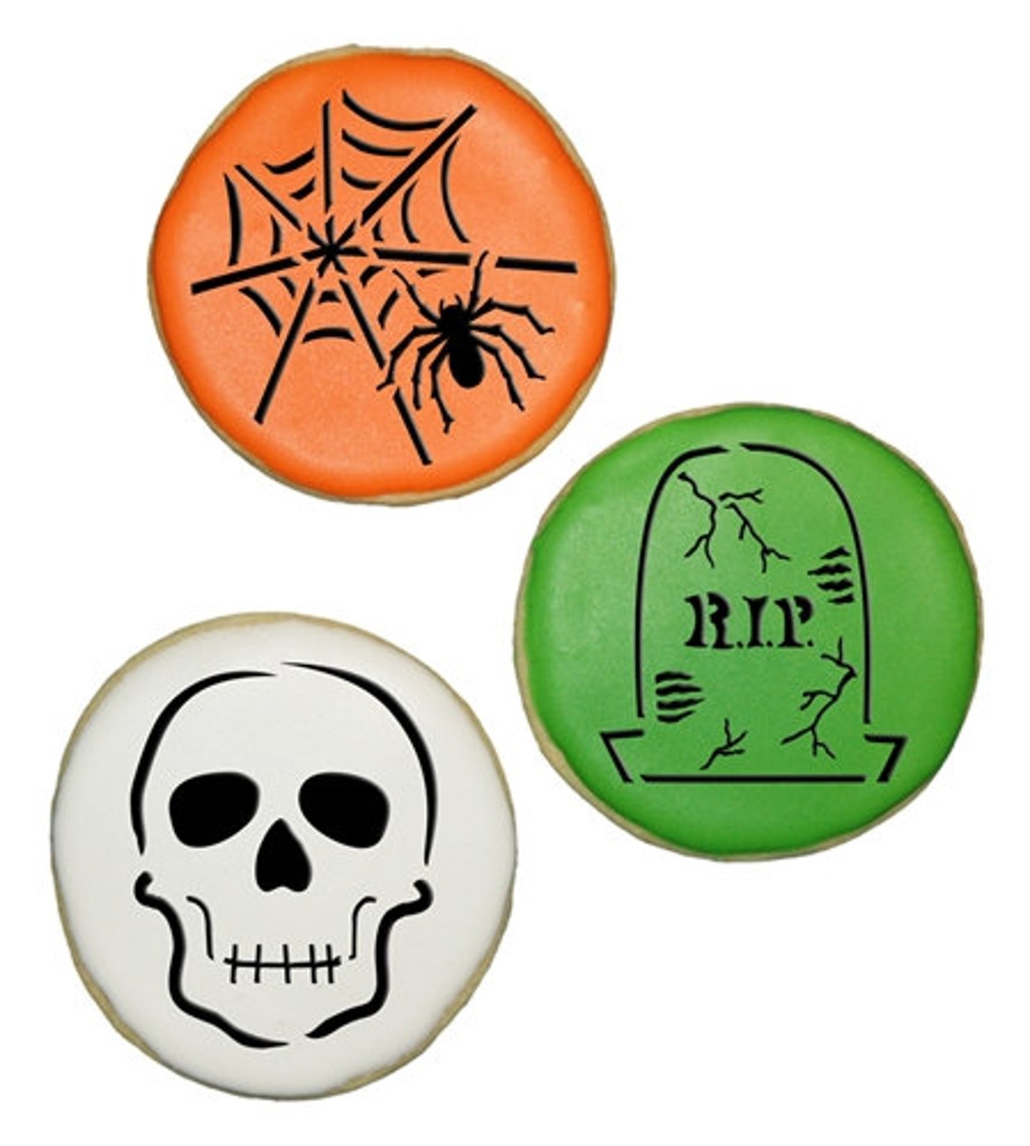 Scary Halloween Cookie Stencil Set Etsy