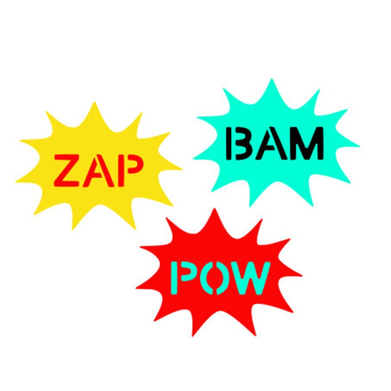 Superhero Sayings Stencil Set