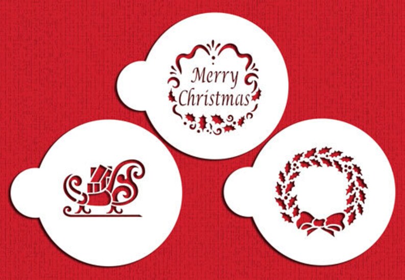 Holiday Christmas Greetings Stencil Set Etsy