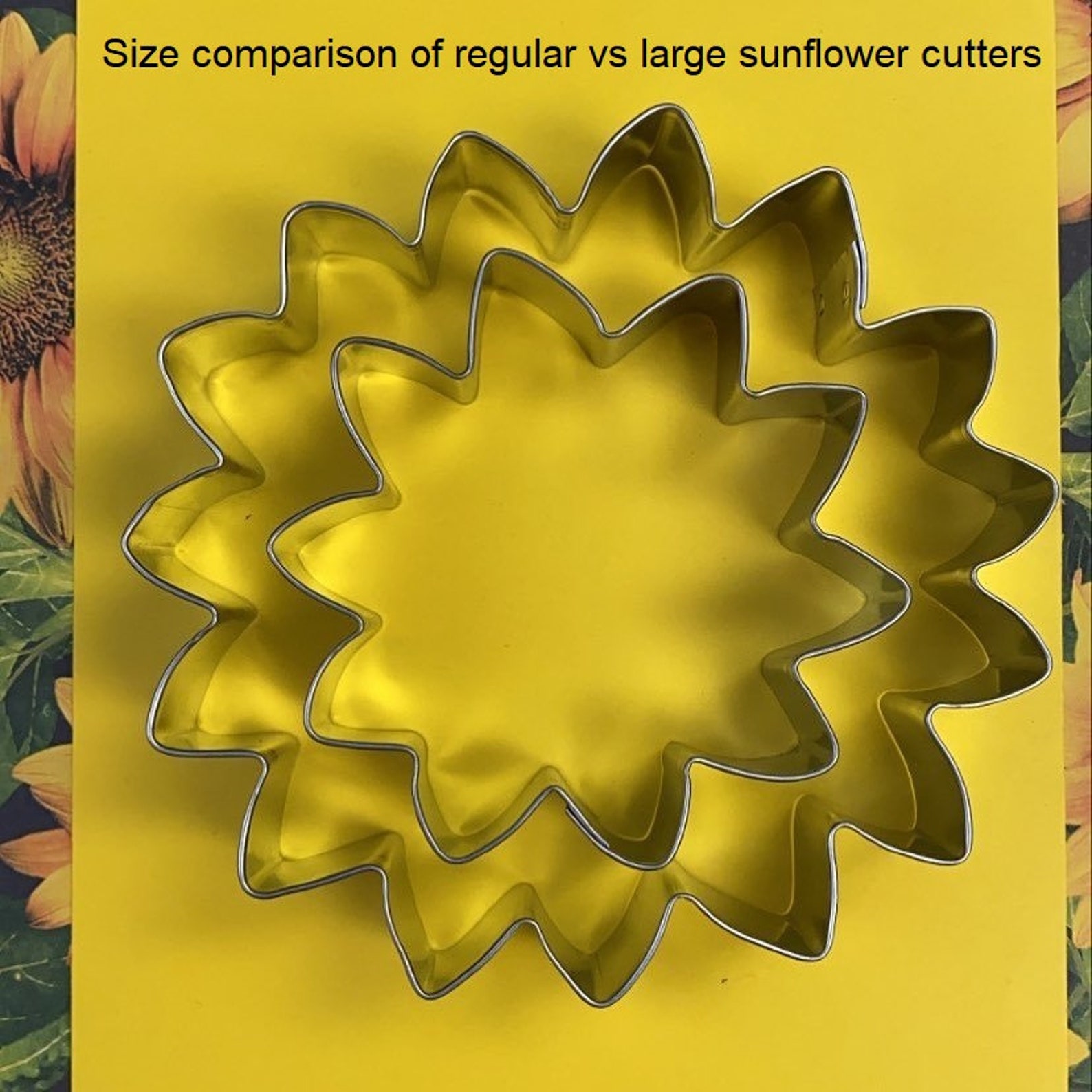 Large Face Sunflower Metal Cookie Cutter 4 1/2 Etsy
