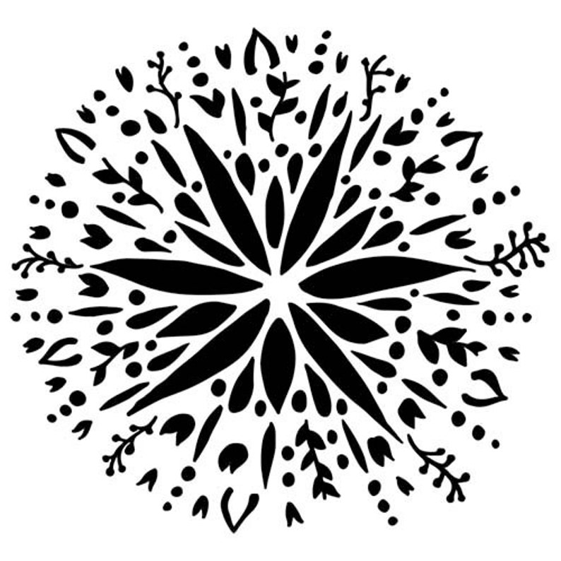 Folk Art Flower 6x6 Stencil Etsy