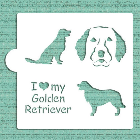i love my golden retriever cookie cupcake craft stencil etsy