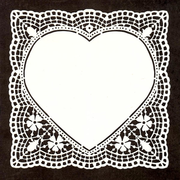 Pioneer Valentine Papercutting Template - PDF for Handcut, SVG & DXF for Silhouette or Cricut