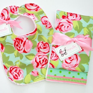 Burp the Baby Tumble Roses Set