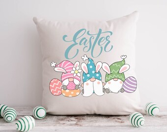 Happy Easter Pillow - Easter Pillow - Gnome Pillow - Spring Pillows - Happy Easter Decor - Spring Decor Throw Pillows - Bunny Pillow