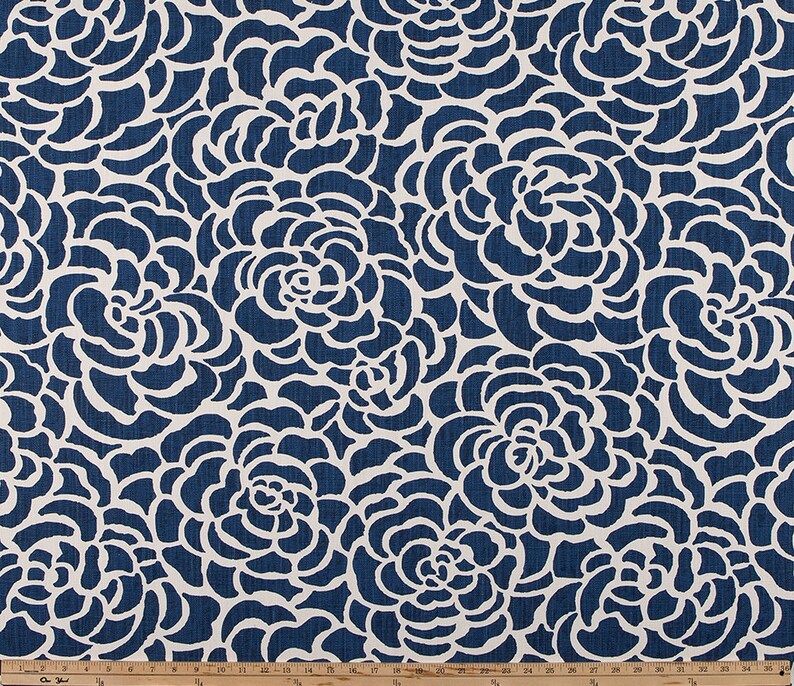 Scott Living Fabrics Pfingstrose Kissenbezug beidseitig Designer-Stoff Farb-Größe-Quadrat, EuroLumbar Größen-Navy-Blau-Rot-Grün-Gelb Bild 6