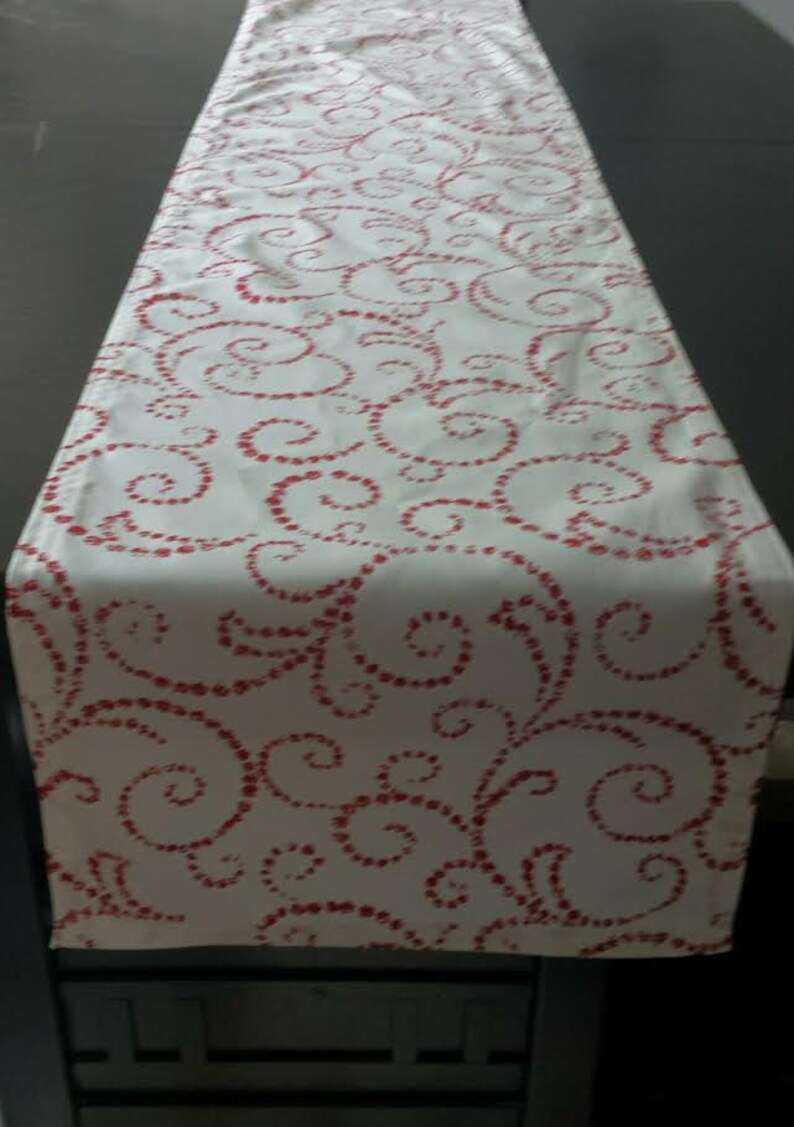 Holiday Christmas Table Runner Red White Table Runner Etsy