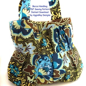 Ruffled Bag Sewing Pattern, Purse Pattern, Easy to follow pattern, Handmade Sewing Bag, Girl Scout Project Bag, Gift for Sewing, DIY Sewing image 2