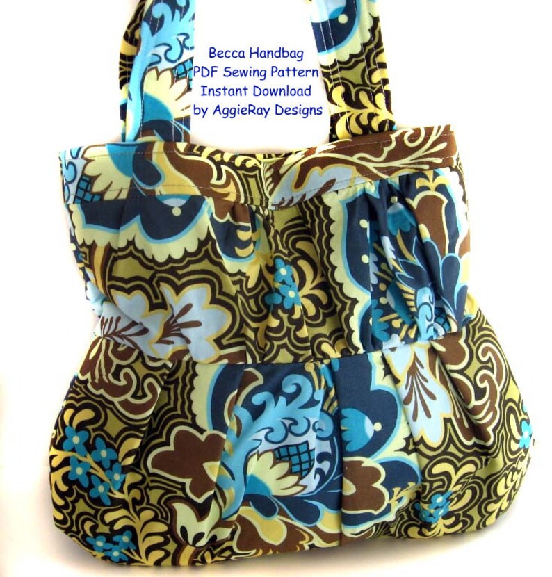 Ruffled Bag Sewing Pattern, Purse Pattern, Easy to follow pattern, Handmade Sewing Bag, Girl Scout Project Bag, Gift for Sewing, DIY Sewing image 2