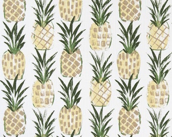 Premier Prints Tropical Pine Fabric by the Yard Indoor, Outdoor, Pineapple Fabric, Drapery Curtain, Upholstery Fabric, Coastal Beach Fabric