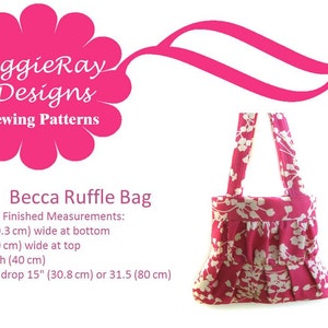 Ruffled Bag Sewing Pattern, Purse Pattern, Easy to follow pattern, Handmade Sewing Bag, Girl Scout Project Bag, Gift for Sewing, DIY Sewing image 1