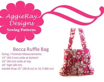 Ruffled Bag Sewing Pattern, Purse Pattern, Easy to follow pattern, Handmade Sewing Bag, Girl Scout Project Bag, Gift for Sewing, DIY Sewing