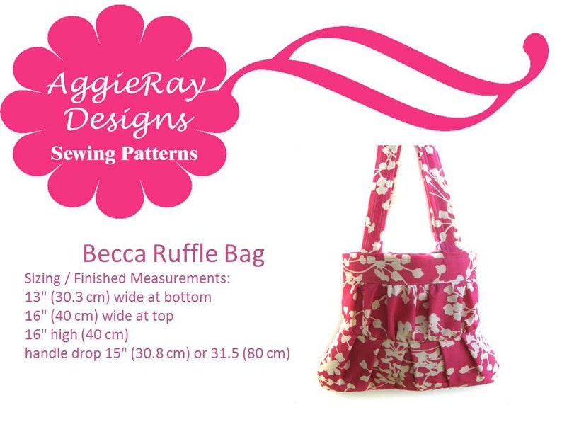 Ruffled Bag Sewing Pattern, Purse Pattern, Easy to follow pattern, Handmade Sewing Bag, Girl Scout Project Bag, Gift for Sewing, DIY Sewing image 1