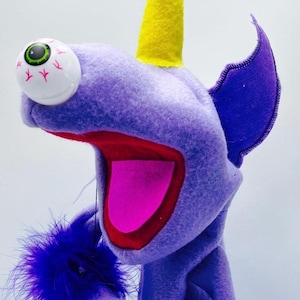 Purple fleece hand puppet