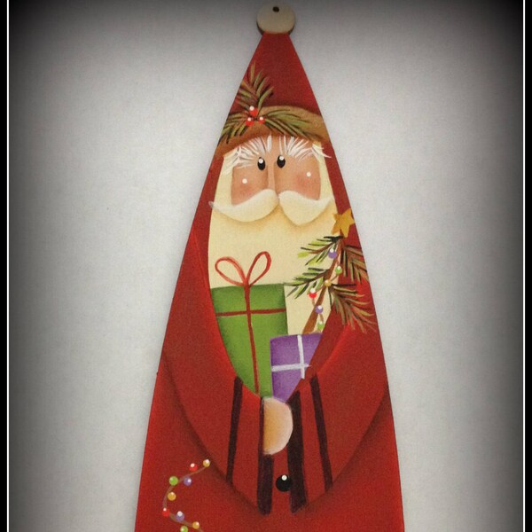 Santa Wood Ornament Christmas Tree Holiday Decoration Gift Tag