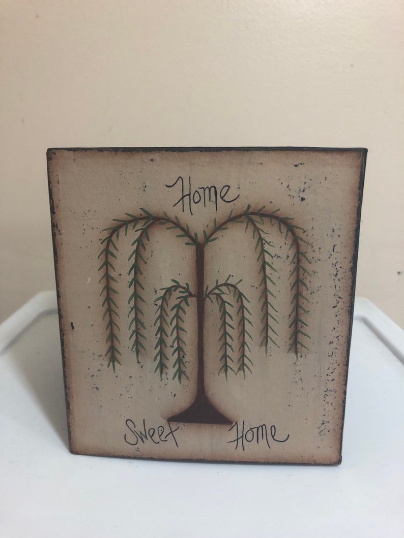 Primitive Willow Tree-Paper Mache Tissue Box-Bath home Decor