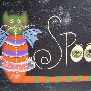 Halloween Primitive Spooky Sign Home Decor Decoration image 3