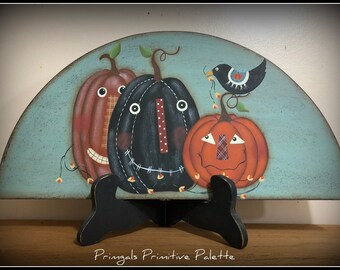 Primitive Halloween Pumpkin Wood Door Crown-Home Decor