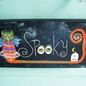 Halloween Primitive Spooky Sign Home Decor Decoration image 2
